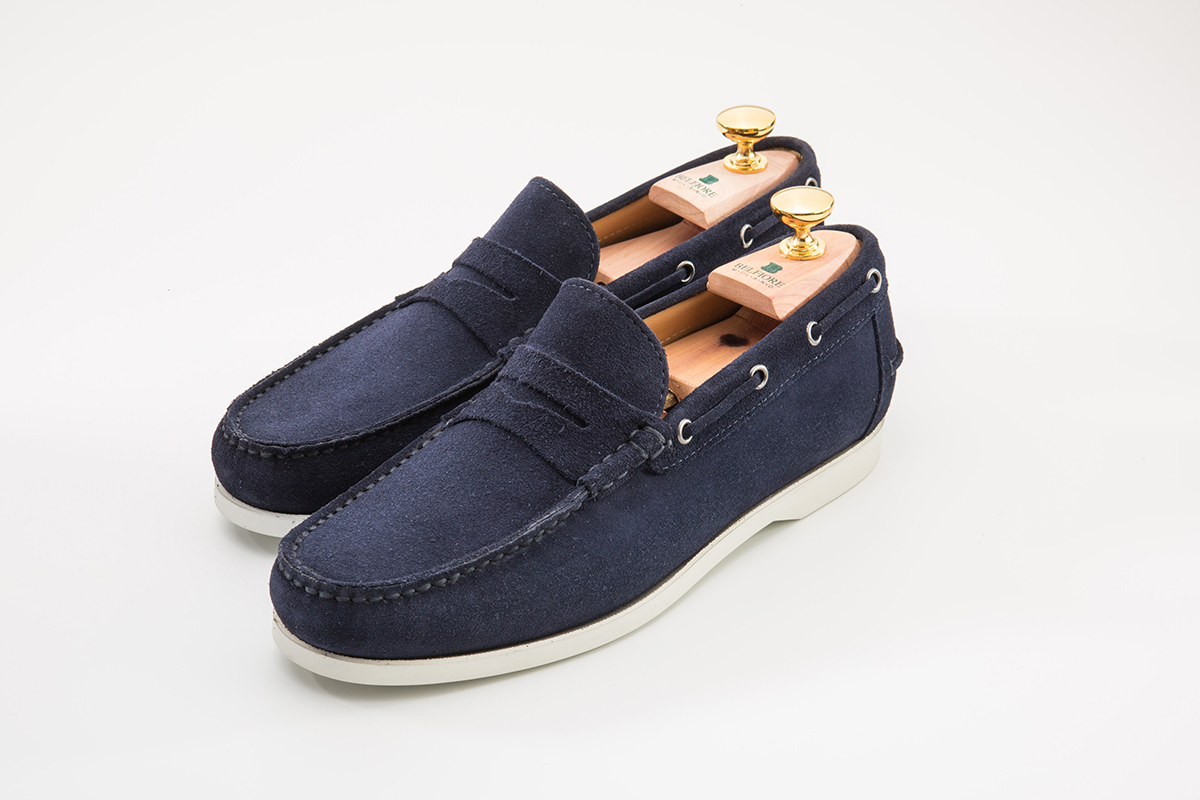 MOcassino vela camoscio blue00001 • Belfiore
