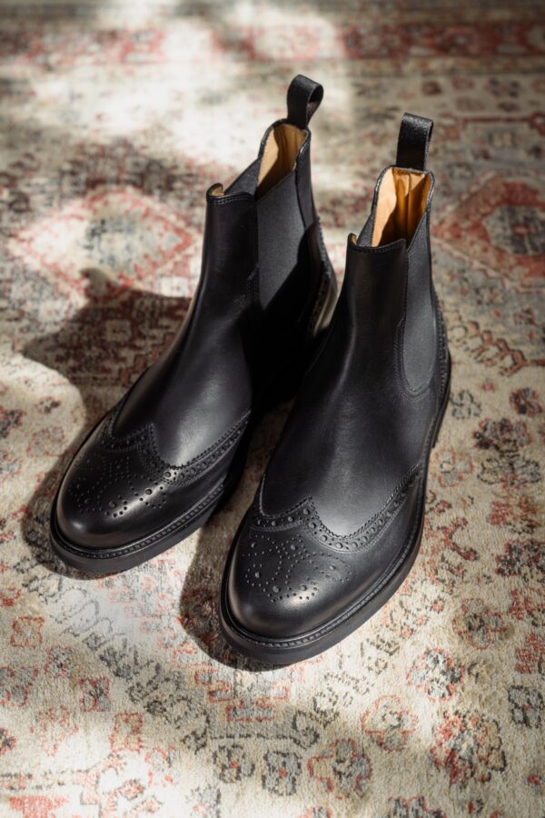 Stivaletto Chelsea Brogue in Pelle